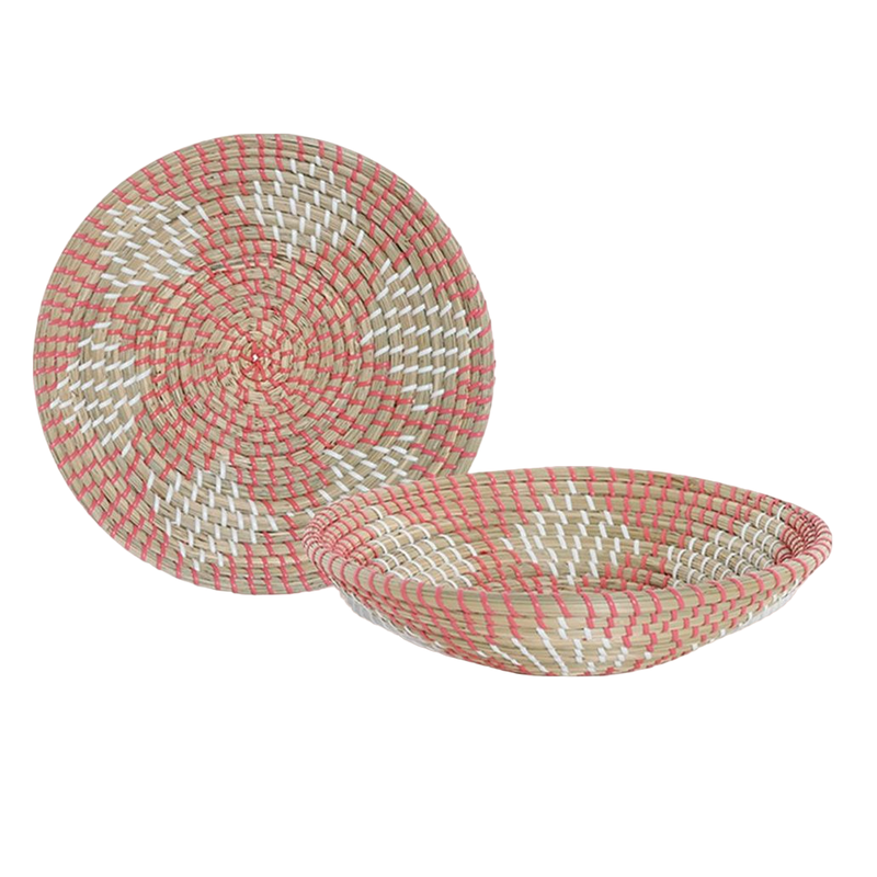 NEF - NEF Διακοσμητικό Πιάτο Τοίχου Nef-nef Bangor Coral Ψάθινο - Μπεζ/Κοραλί