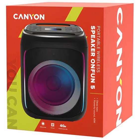 Φορητό Ηχείο Canyon OnFun 5 40W - Μαύρο image 4