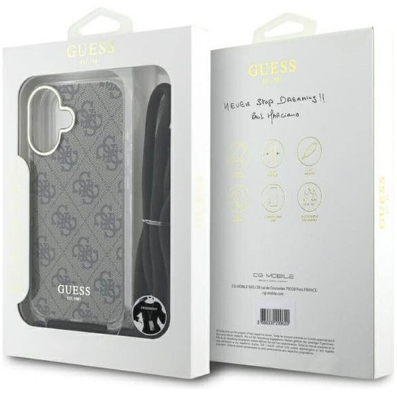 Θήκη Apple iPhone 16 Guess Crossbody Cord 4G  - Καφέ image 4