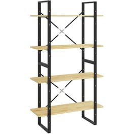 Βιβλιοθήκη VidaXL από Ξύλο 80x30x140cm - Μπεζ/Μαύρο