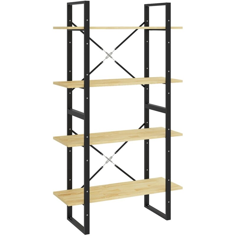 Βιβλιοθήκη VidaXL από Ξύλο 80x30x140cm - Μπεζ/Μαύρο VIDAXL