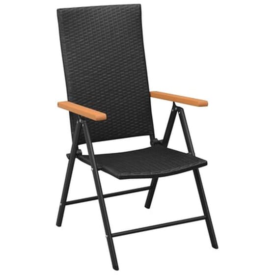 Καρέκλες Εξωτερικού Χώρου Vidaxl από Συνθετικό Ρατάν 4 Τεμ. 55x64x105cm - Μαύρες image 2