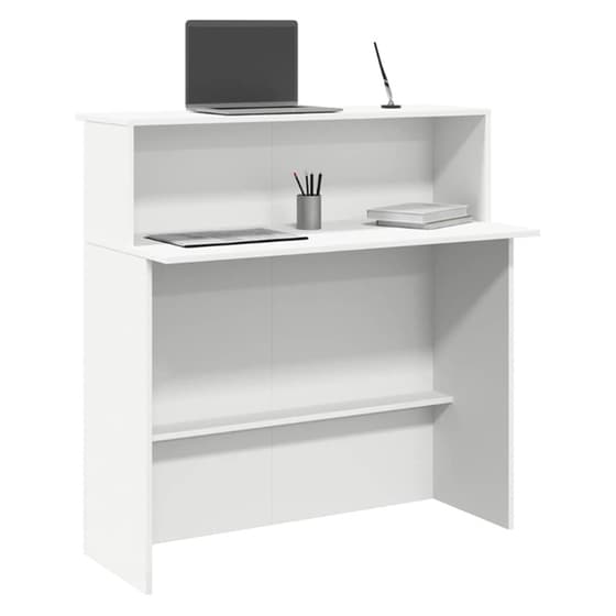 Γραφείο Υποδοχής VidaXL από Τεχνητό Ξύλο 100x50x103,5 cm - Λευκό image 2