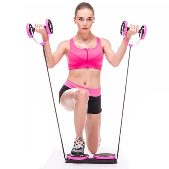 Όργανο Γυμναστικής με Λάστιχα Multifunction Abdominal Wheel Sl-186 - Ροζ image 1