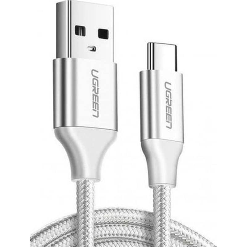 Καλώδιο Ugreen Braided USB 2.0 A/C M/M 1m – Λευκό