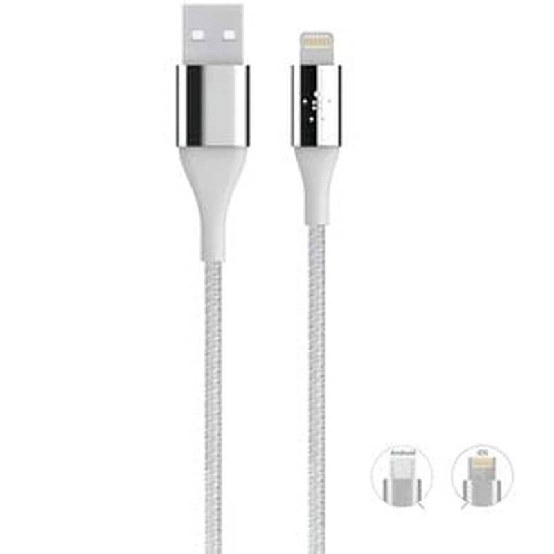 OEM Σετ Καλωδίων Oem A26 2in1 Usb to MicroUsbnd Lightning 1m - White