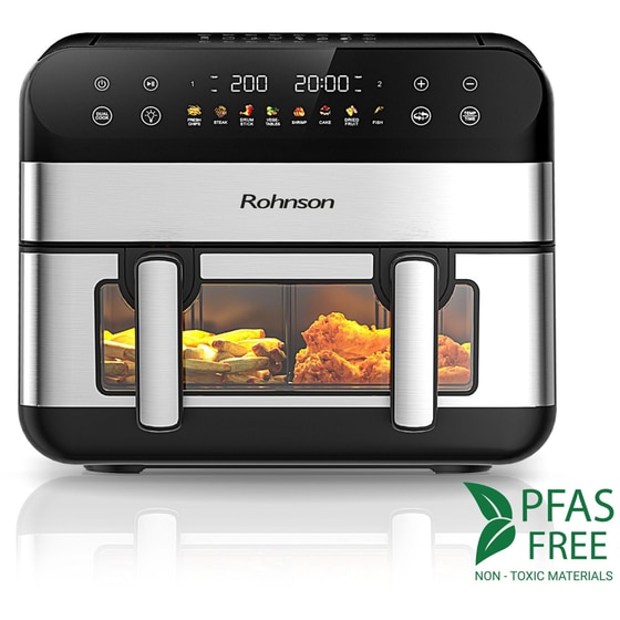 ROHNSON R-2894 με Αποσπώμενο Κάδο 10.4 L Inox Φριτέζα Αέρος image 8
