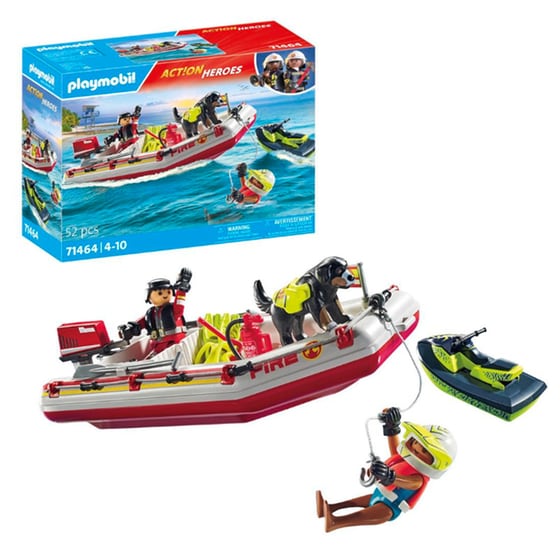 PLAYMOBIL® Action Heroes Φουσκωτό Πυροσβεστικής με Θαλάσσιο Scooter (71464) image 7