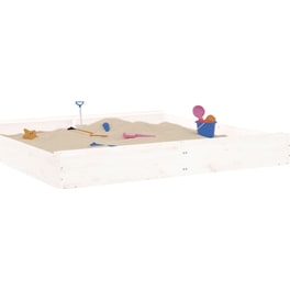 VidaXL Αμμοδόχος με Καθίσματα Τετράγωνη 160x160x20cm Ξύλινη - Λευκό