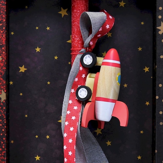 Λαμπάδα Synchronia Πύραυλος Ξύλινος - Κόκκινο image 2