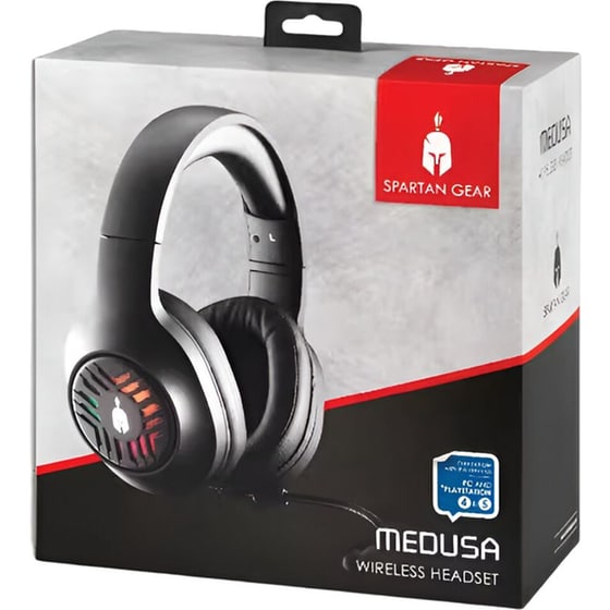 Spartan Gear Medusa Gaming Ασύρματα Ακουστικά Bluetooth με LED Φωτισμό - Μαύρα image 1