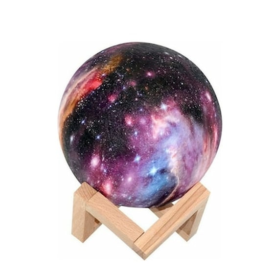 Διακοσμητικό Φωτιστικό Φεγγάρι Ανάγλυφο Πλαστικό 15 cm - Μαύρο image 0