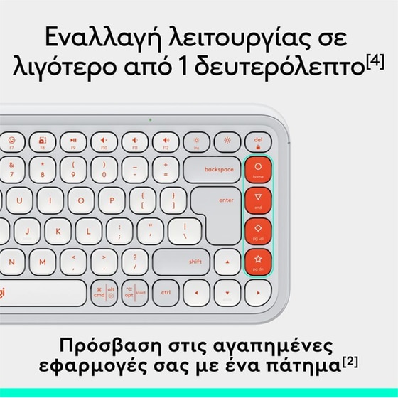 Logitech POP Icon Keys Ασύρματο Πληκτρολόγιο με Bluetooth - Λευκό (US) image 6