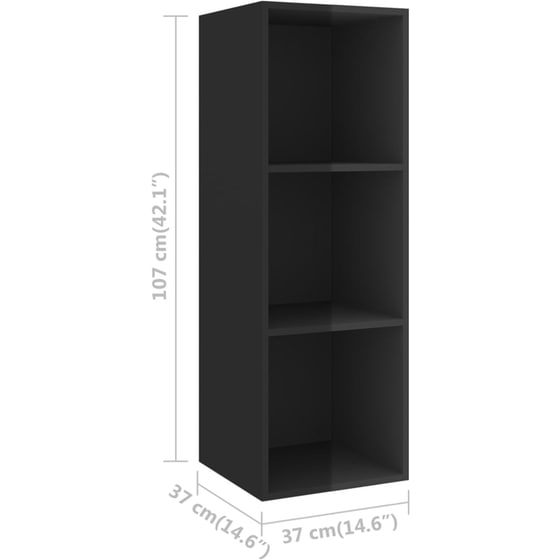 Έπιπλα Τηλεόρασης VidaXL Μοριοσανίδα 3 Τμχ 107x37x37cm - Μαύρο image 5