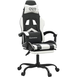 Καρέκλα Gaming VIDAXL 3143907 με Υποπόδιο από Τεχνητό Δέρμα - Μαύρο