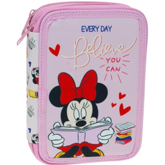 Κασετίνα Παραλληλόγραμμη Γεμάτη GIM Διπλή Minnie Best Life image 0