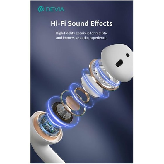 Ακουστικά Bluetooth Devia Airbuds - White image 1
