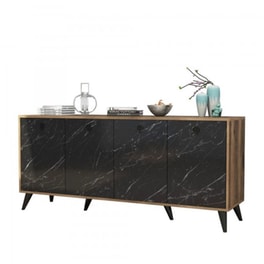 Μπουφές 24Mall Fermo από Μοριοσανίδα 180x45x80 cm - Καρυδί/Μαύρο
