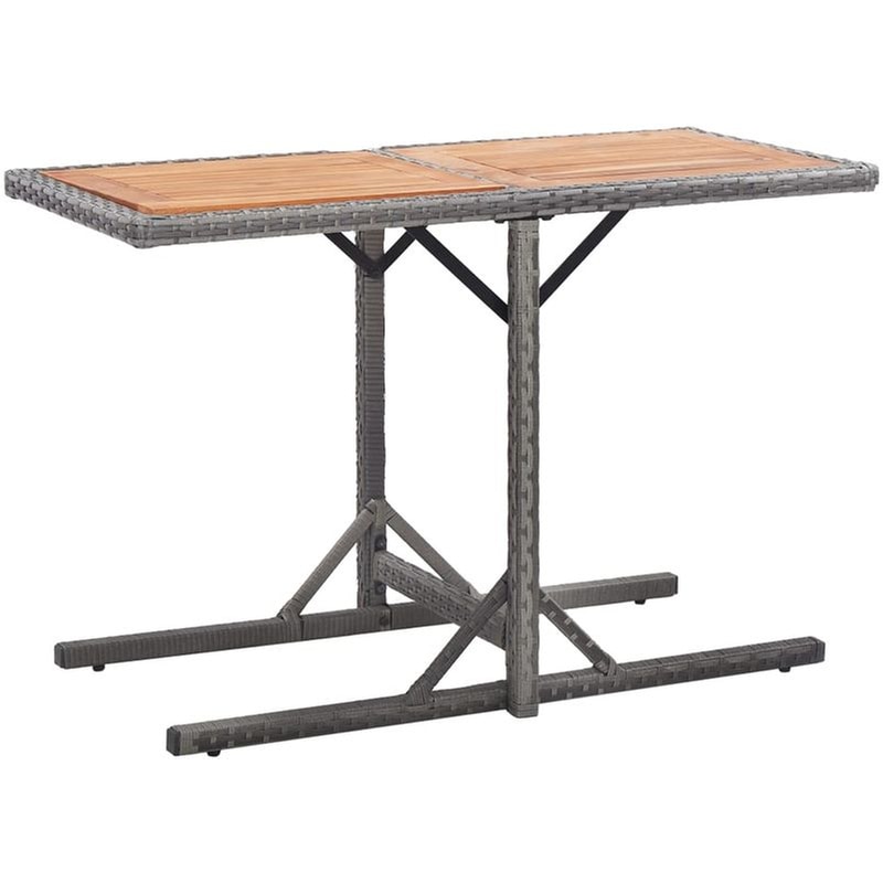 Τραπέζι Εξωτερικού Χώρου VidaXL από Ρατάν/Ξύλο 110x53x72 cm - Ανθρακί VIDAXL