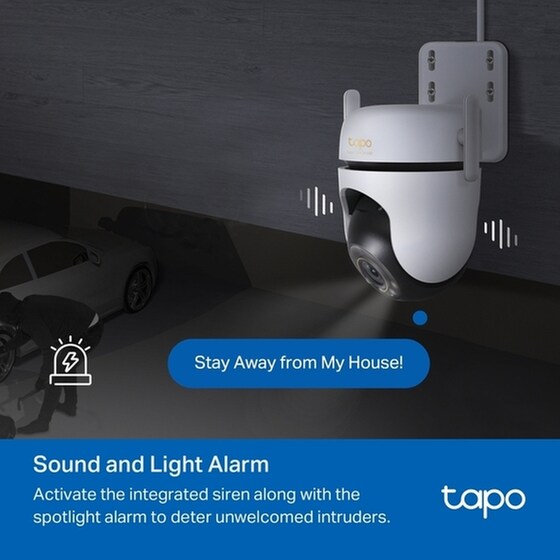 TP-Link Outdoor Pan/Tilt Security Wi-Fi Camera SPEC: 3K 5MP (2880x1620), 2.4 GHz, 2 × External Antennas, 1 × Ethernet Port, Horizontal 360º image 7