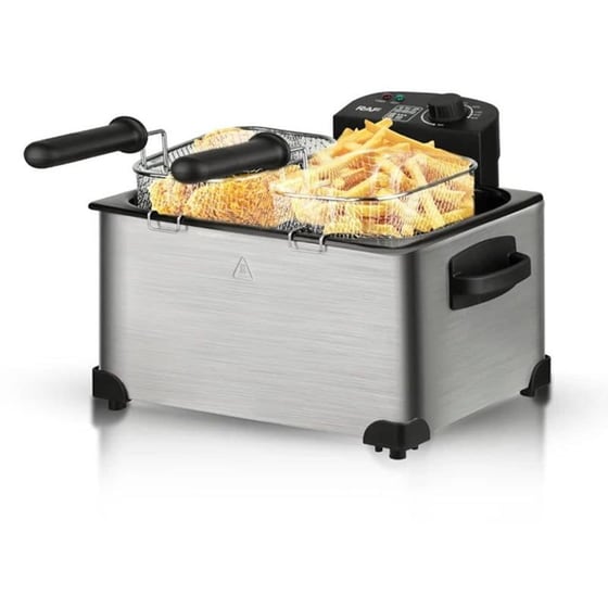 RAF R-5249 με Διπλό Αποσπώμενο Κάδο 2000 W 7.5 L Ασημί Φριτέζα Λαδιού image 2