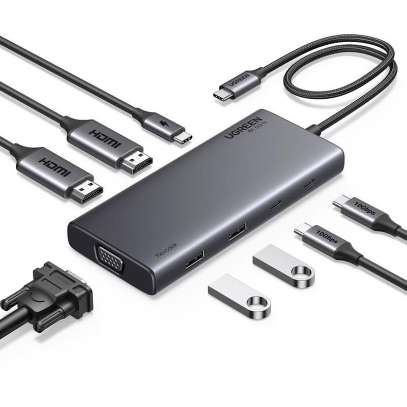 UGREEN Ugreen Hub USB-C 3x USB-C,2x USB-A,2x HDMI 4K, VGA