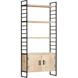 Βιβλιοθήκη VidaXL από Ξύλο 80x30x180 cm - Μπεζ/Μαύρο