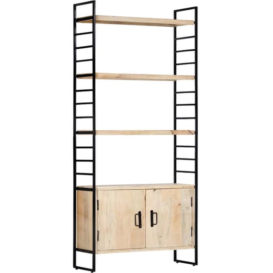 Βιβλιοθήκη VidaXL από Ξύλο 80x30x180 cm - Μπεζ/Μαύρο image 0