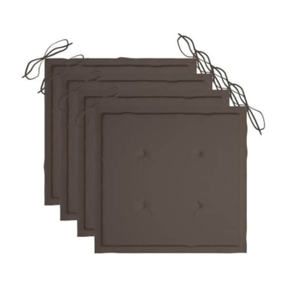 Σετ Καρέκλες κήπου VIidaXL Ξύλινες 4 τμχ- Γκρι/Taupe image 4