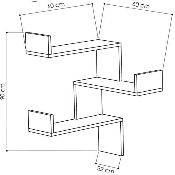Ραφιέρα Shally Dogan Γωνιακή από Μελαμίνη 60x22x90 cm - Κόκκινη image 2