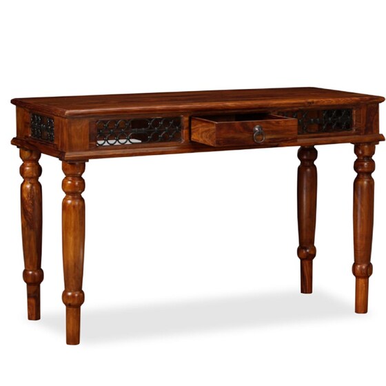 Γραφείο με Συρτάρια VidaXL από Μασίφ Ξύλο Sheesham 120x50 cm - Καφέ image 2