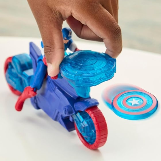 Hasbro Φιγούρα Marvel Avengers Epic World Of Action Captain America Shield-Shot-Shot Cycle με Μοτοσυκλέτα image 5