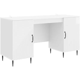 Γραφείο VidaXL από Επεξεργασμένο Ξύλο 142,5x50x75 cm - Γυαλιστερό Λευκό