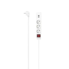 Πολύπριζο Hama 223181 3 Θέσεων & 2x Usb 1.4m - Λευκό