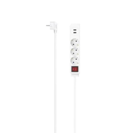 Πολύπριζο Hama 223181 3 Θέσεων & 2x Usb 1.4m - Λευκό image 0