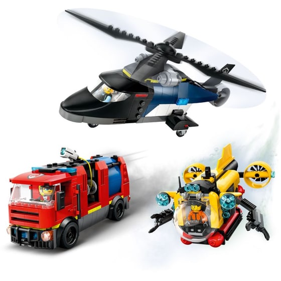 LEGO® City Helicopter, Fire Truck & Submarine Remix (60462) image 4