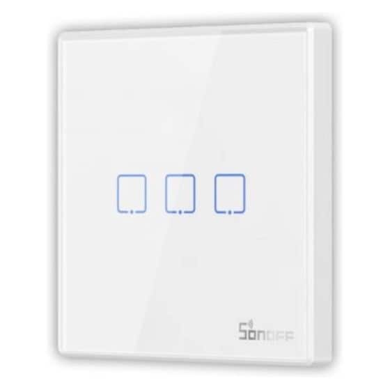 Έξυπνος Ασύρματος Διακόπτης Τοίχου Sonoff T2EU3C-RF 433MHz 3 Καναλιών image 0