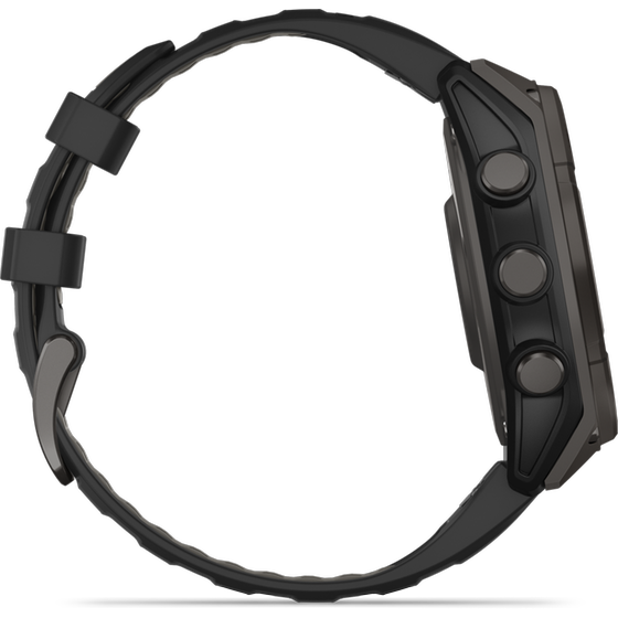 Smartwatch Garmin Fenix 8 Solar 47mm - Sapphire, Carbon Gray DLC Titanium with Black/Pebble Gray Silicone Band image 4