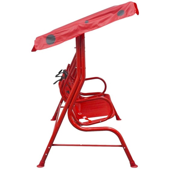 Κούνια Κήπου VidaXL με Σκίαστρο από Χάλυβα 115x75x110 cm - Κόκκινη image 2