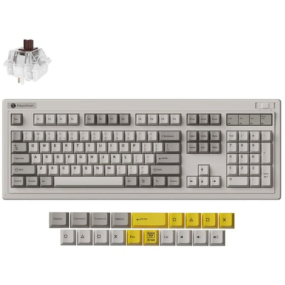 Keychron R6 QMK R6-M1 Ασύρματο Gaming Μηχανικό Πληκτρολόγιο με Red διακόπτες και RGB φωτισμό - Γκρι (US) image 1