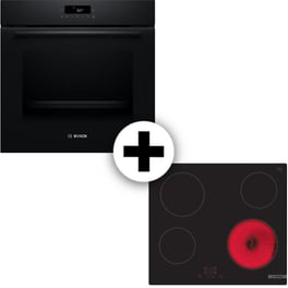 BOSCH PKE61RBA2E & HBA572BB4 71 Lt Μαύρο Εντοιχιζόμενος Σετ Φούρνος και Εστία