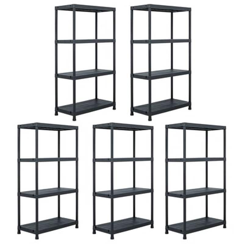 VIDAXL Vidaxl Ραφιέρες 5 Τεμ. Μαύρες 60 X 30 X 138 Εκ. Πλαστικές