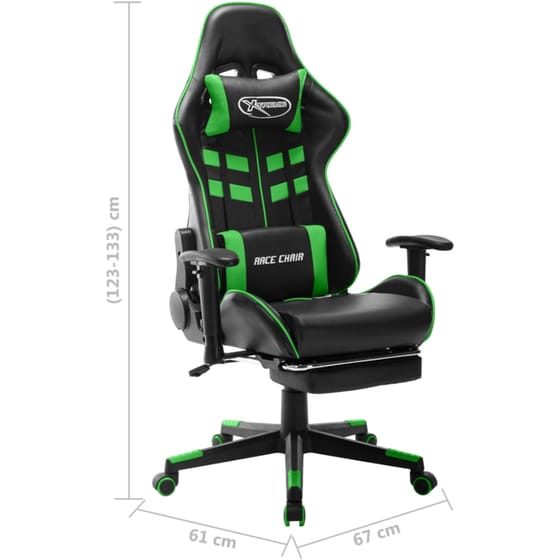Καρέκλα Gaming VidaXL από Τεχνητό Δέρμα - Μαύρη/Πράσινη image 8