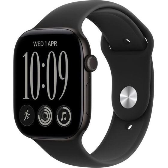 Apple Watch Series 12 GPS + Cellular 46mm Black Aluminium Case with Black Sport Band - M/L image 0