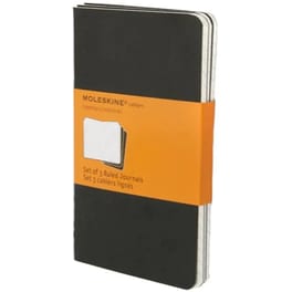 Σημειωματάριο Moleskine Journal Cahier Ριγέ Μαύρο (3 Τεμάχια)