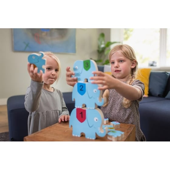 Bs Toys Εκπαιδευτικό Ξύλινο Παιχνίδι Circus Elephants Ga356 image 2