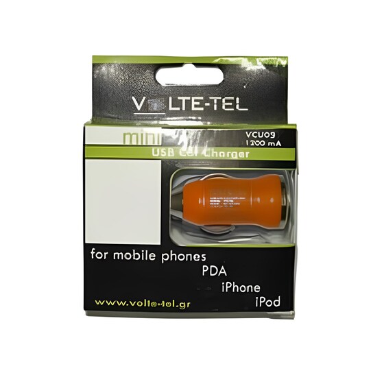 Φορτιστής Αυτοκινήτου Volte-Tel VCU09 - Πορτοκαλί image 1