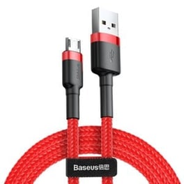 Καλώδιο Baseus Cafule Braided Usb / Micro Usb Qc3.0 2.4a 1m - Baseus - Κόκκινο - Micro Usb