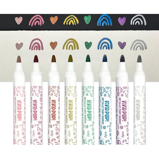 Μαρκαδόροι Ooly Vivid Pop! Water Based Ακρυλικοί Μεταλλικοί (8 Τεμάχια) image 3