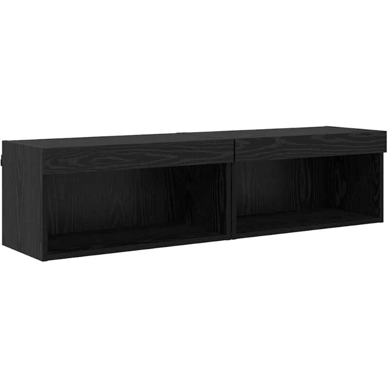 Έπιπλο Τηλεόρασης VidaXL με LED 2 τμχ 120 x 28,5 x 30 cm - Μαύρη Οξιά